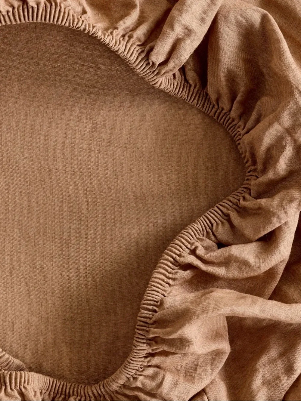Quince European Linen 4 Piece Sheet Set, King (Latte)